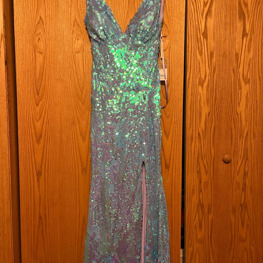 Sparkling Sequin Gown with Slit